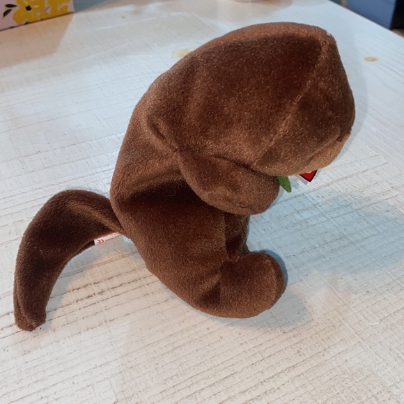 Ty Beanie Babies "Seaweed" Otter Stuffed Plush 5.5" Brown With ear Tag - Picture 5 of 11